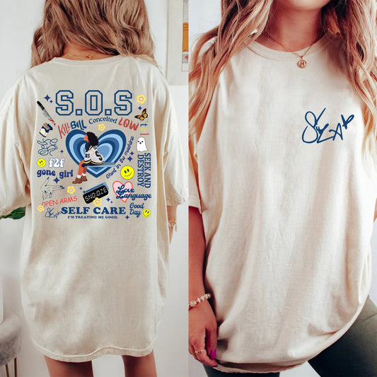SZA SOS Full Tracklist Shirt, Vintage Sza S.O.S Tour Shirt