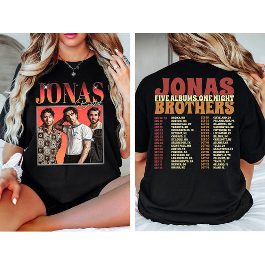 Jonas Brothers Tour Tshirt, Jonas Brothers Shirt, Five Albums One Night Tour Shirt