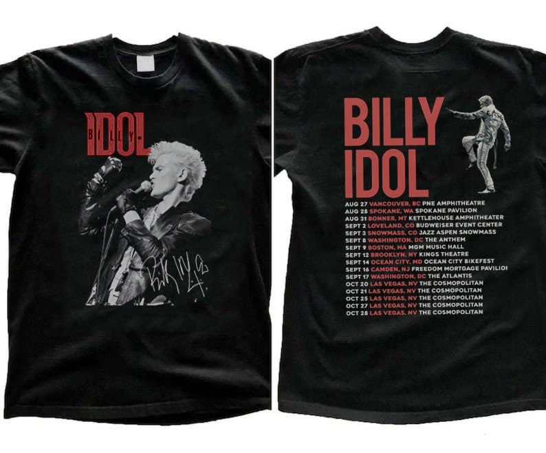 Billy Idol 2023 Live Tour Shirt