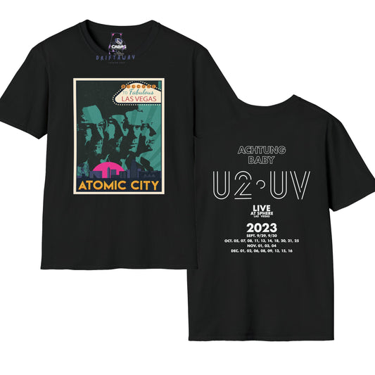 U2 Las Vegas Sphere 2Sided Shirt, U2 Atomic City T-Shirt