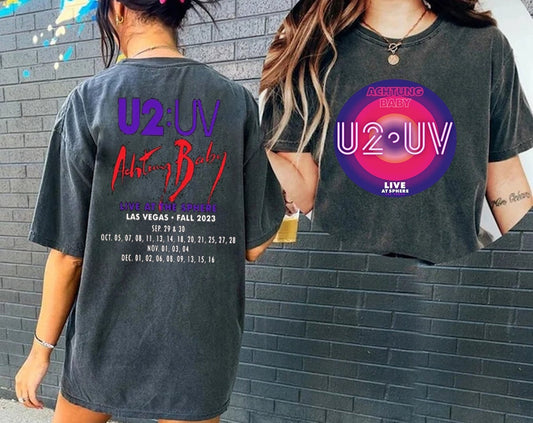 U2 Las Vegas 2023 Side Shirt Featuring UV Sphere