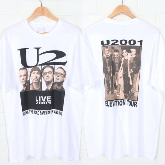 Vintage U2 Live 2001 Elevation Tour Rock Music Band T-shirt