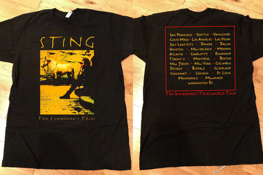 1993 Sting Ten Summoner's Tales World Tour Concert T-Shirt, Sting Tour 1993 T-Shirt