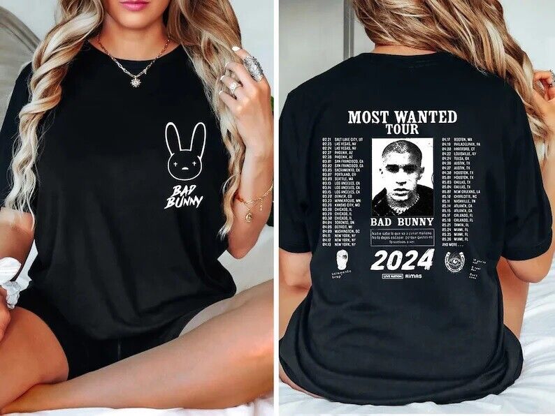 Bad Bunny Most Wanted Tour 2024 Shirt, Bad Bunny Shirt, Bad Bunny Concert Shirt