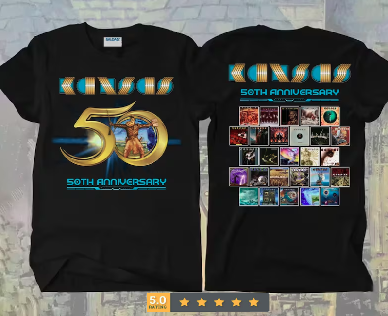 Kansas Band 50th Anniversary Road Another T-Shirt Tour 2023 Folk Rock Fork Shirt