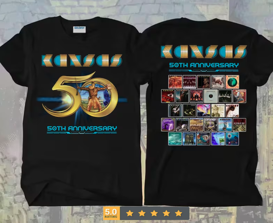 Kansas Band 50th Anniversary Road Another T-Shirt Tour 2023 Folk Rock Fork Shirt