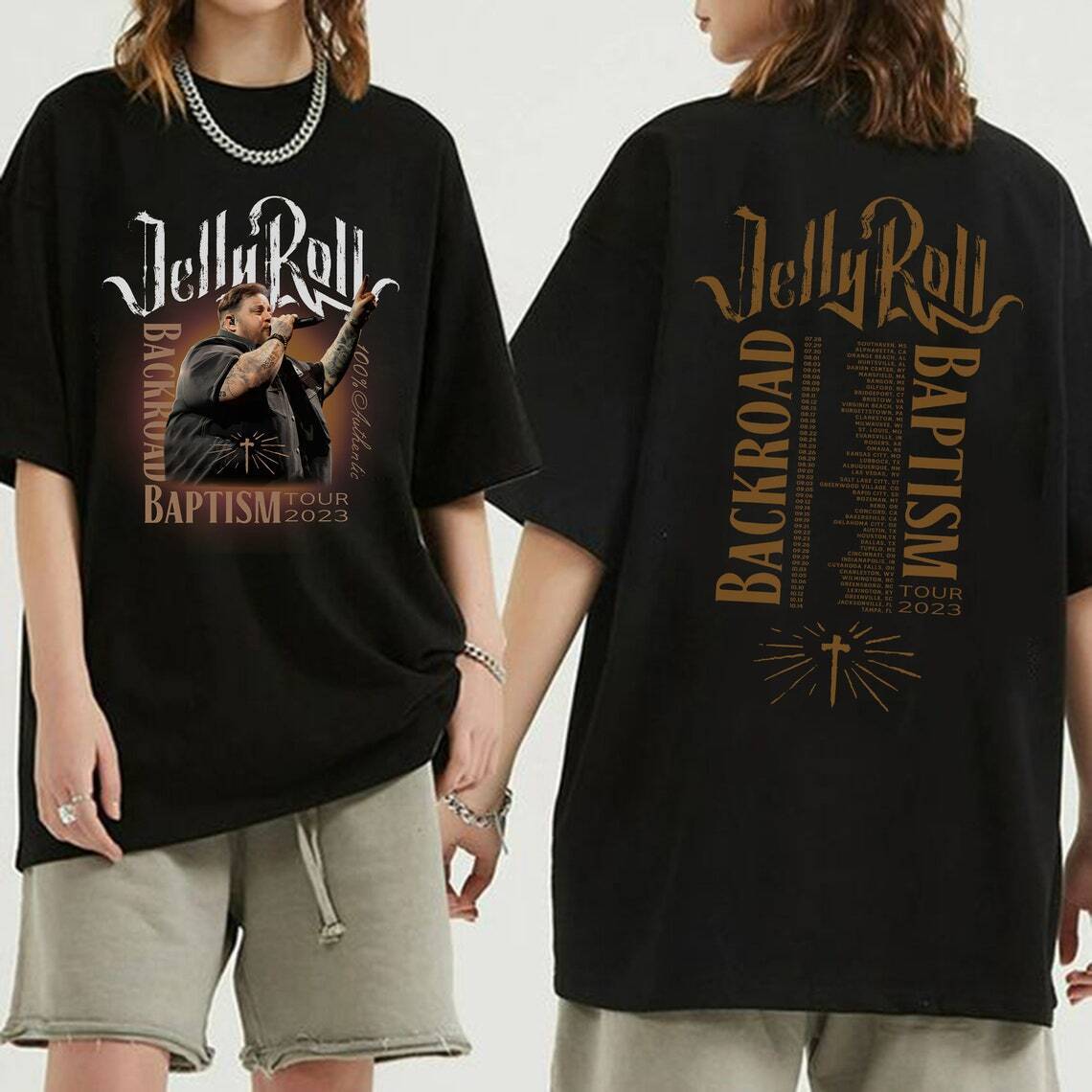 Jelly Roll Backroad Baptism Music 2023 Tour T-Shirt Gift For Fans Music