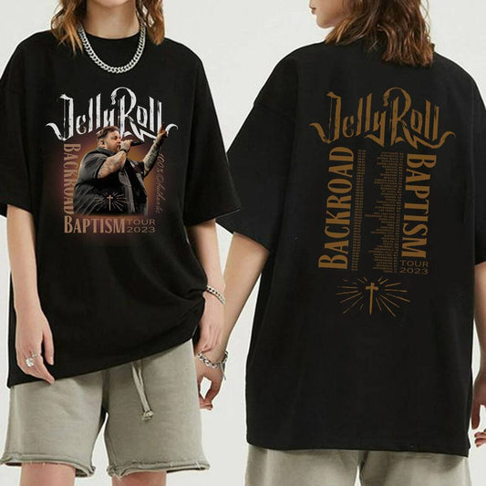 Jelly Roll Backroad Baptism Music 2023 Tour T-Shirt Gift For Fans Music