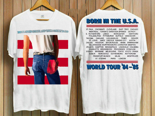 Bruce Springsteen Born In The Usa World Tour â€™84-â€™85 Bootleg Vintage T-Shirt