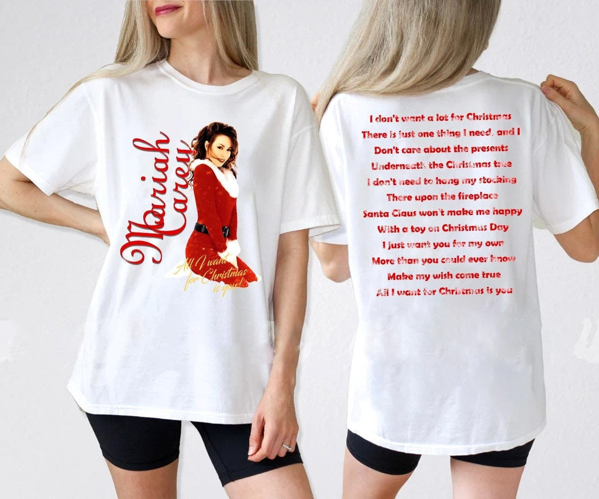 Mariah Carey All I Want For Christmas Is You 90s T-Shirt - Holiday Tee - 2023 Christmas