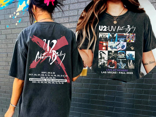 U2 2 side residency shirt, U2 World Tour 2023 T-Shirt