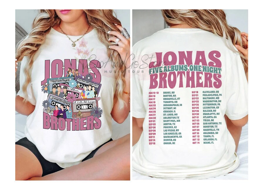 Jonas Brothers Tour 2023 Shirt, Five Albums One Night Tour T Shirt