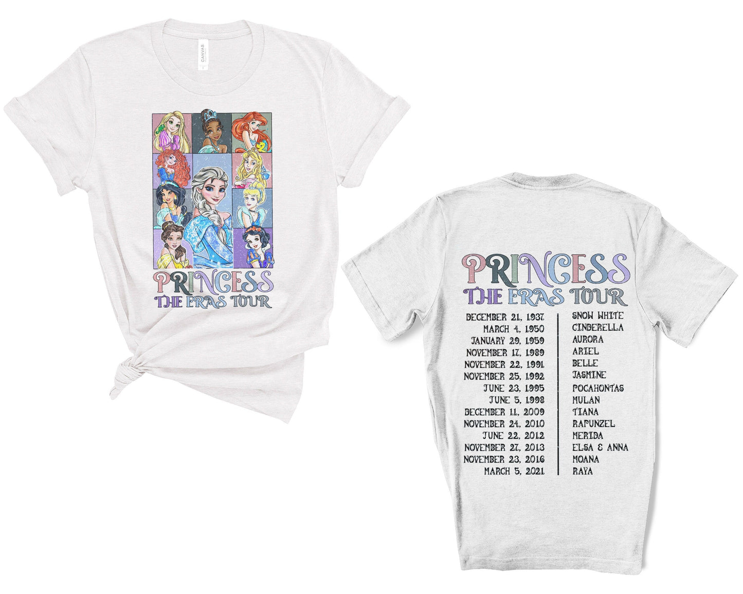 Vintage Princess Erars Tour Shirt Diney Princess Characters Shirt