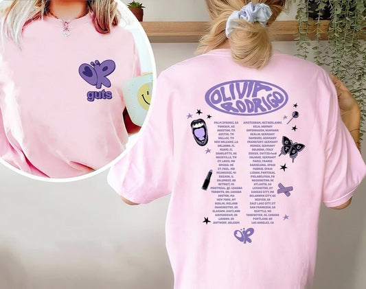 Vintage Guts Olivia track list Shirt, Olivia Rodrigo Album GUTS Shirt