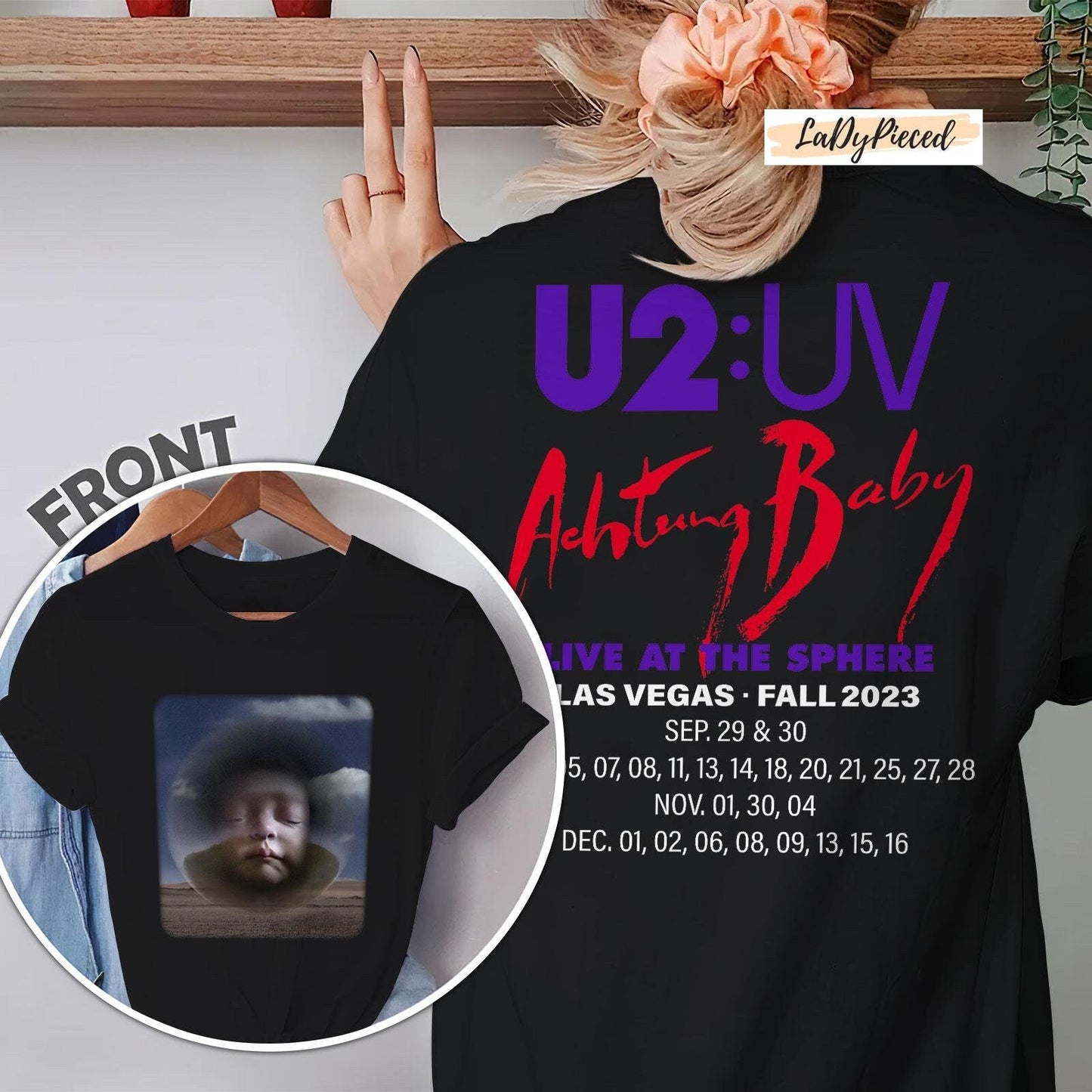 U2 Band Shirt, U2 Achtung Baby Live At Sphere T-Shirt, U2 Rock Band