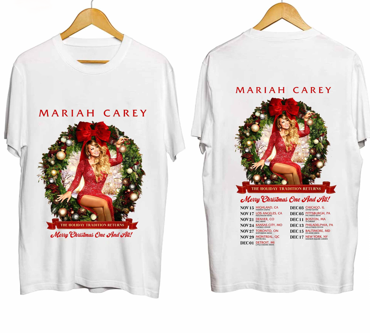 Mariah Carey Christmas Tour Concert T Shirt