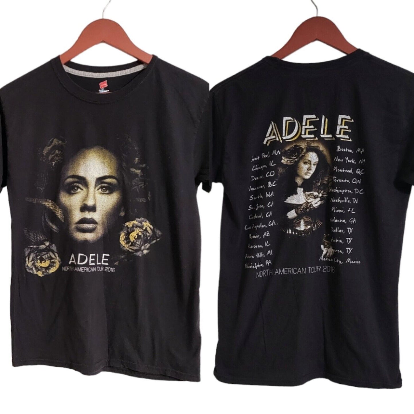 Adele Live 2016 T-Shirt Size L Adele Concert Tour Black Shirt