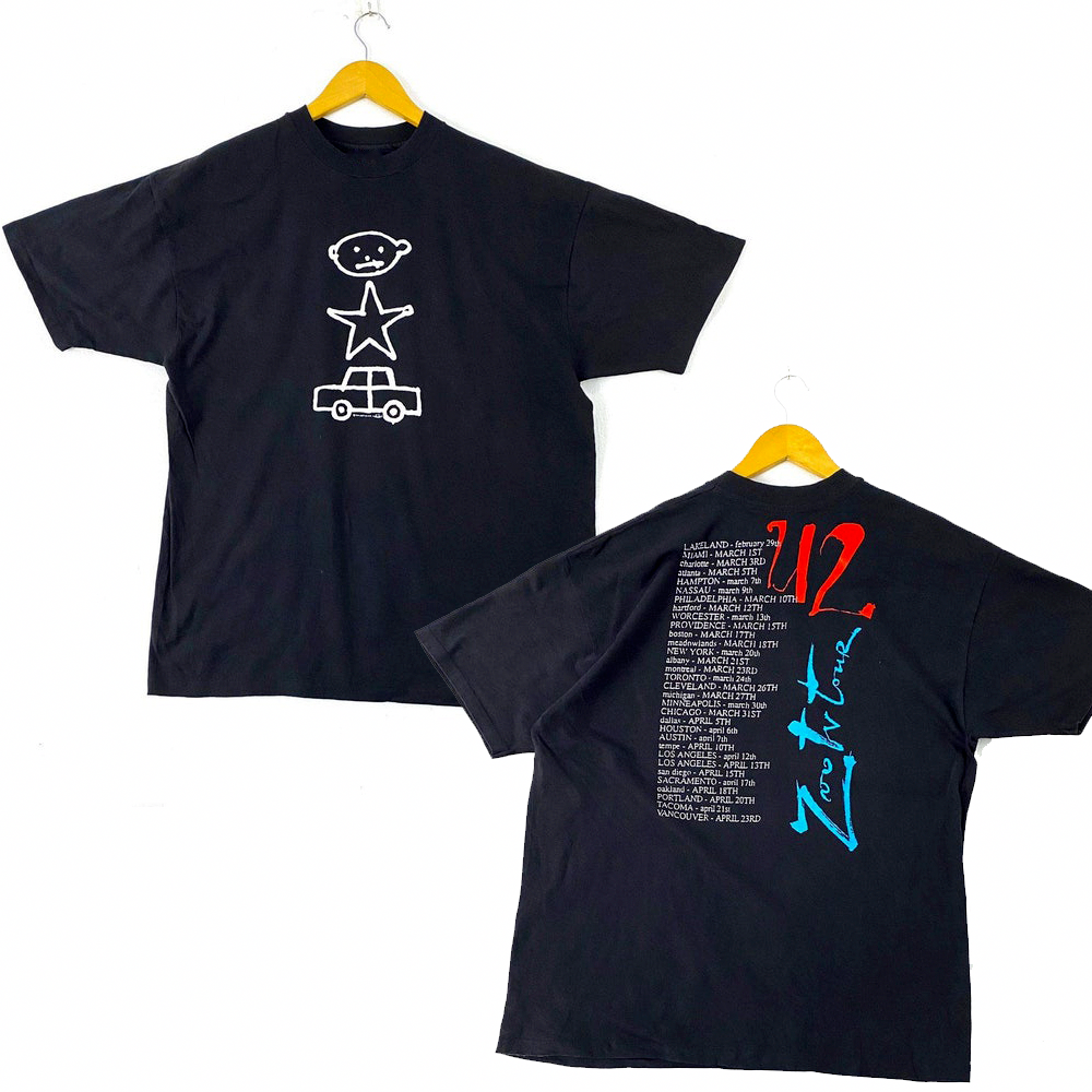U2 Zoo Tour 1991 Tour T-Shirt, Double Sided T-Shirt