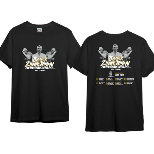 Bailey Zimmerman Shirt, Bailey Zimmerman Religiously World Tour 2024 Shirt
