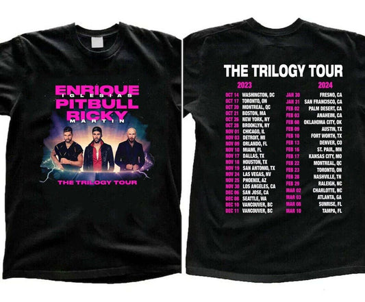 Enrique Iglesias Ricky Martin Pitbull Trilogy Tour 2023 2024 Concert Shirt