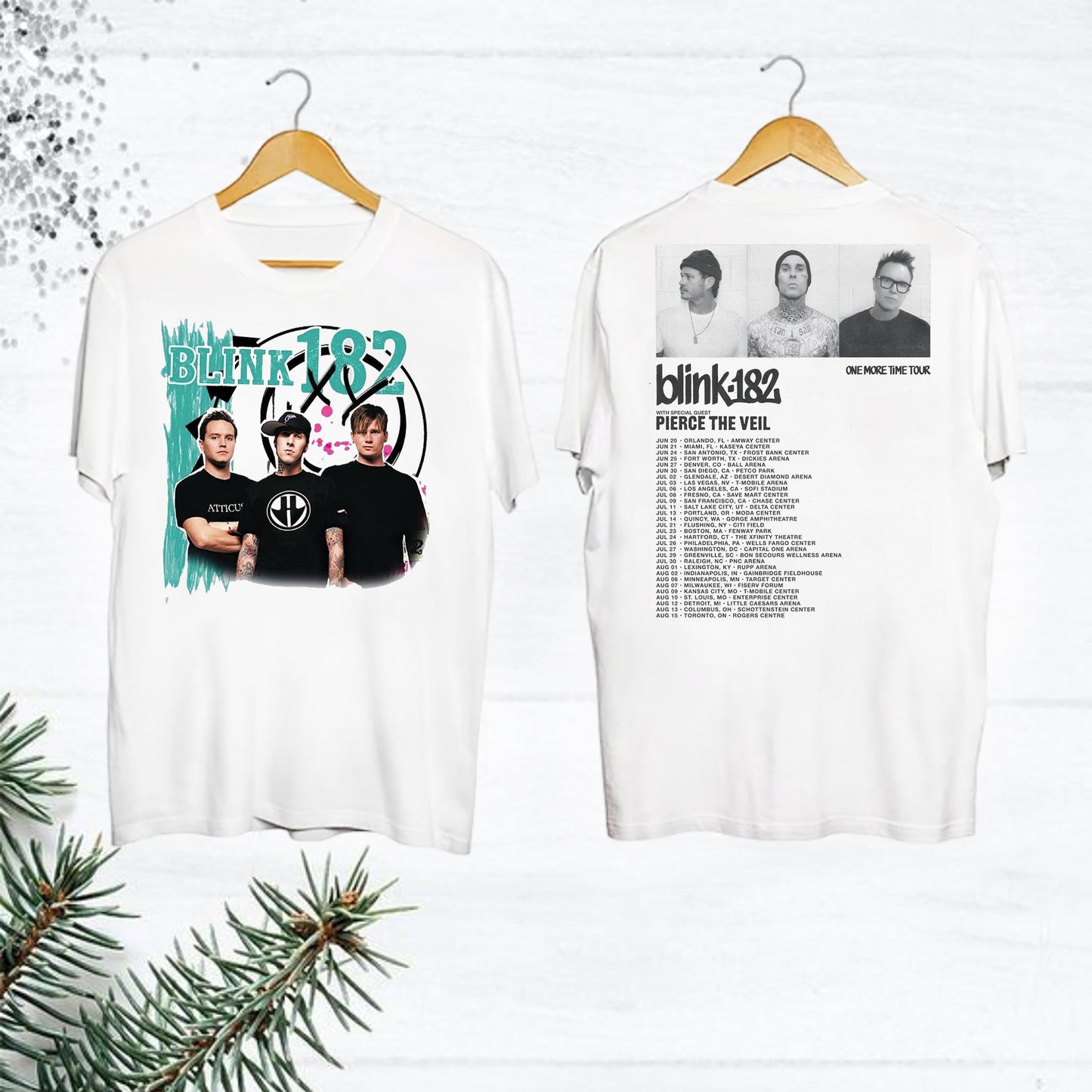 B182 Band 2024 World Tour Shirt, Blink Smile 182 Graphic T-shirt