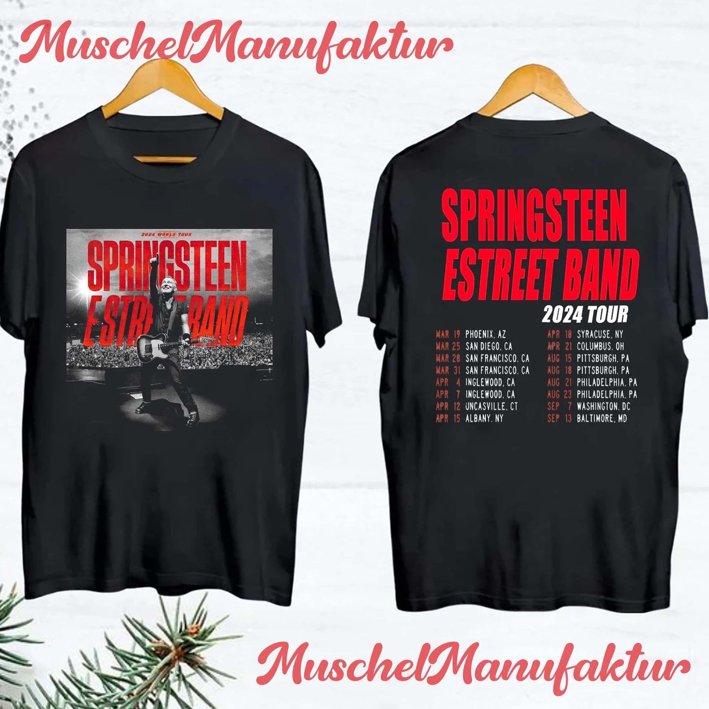 Bruce Springsteen 2024 Double Sides Tee, Bruce Springsteen Tee