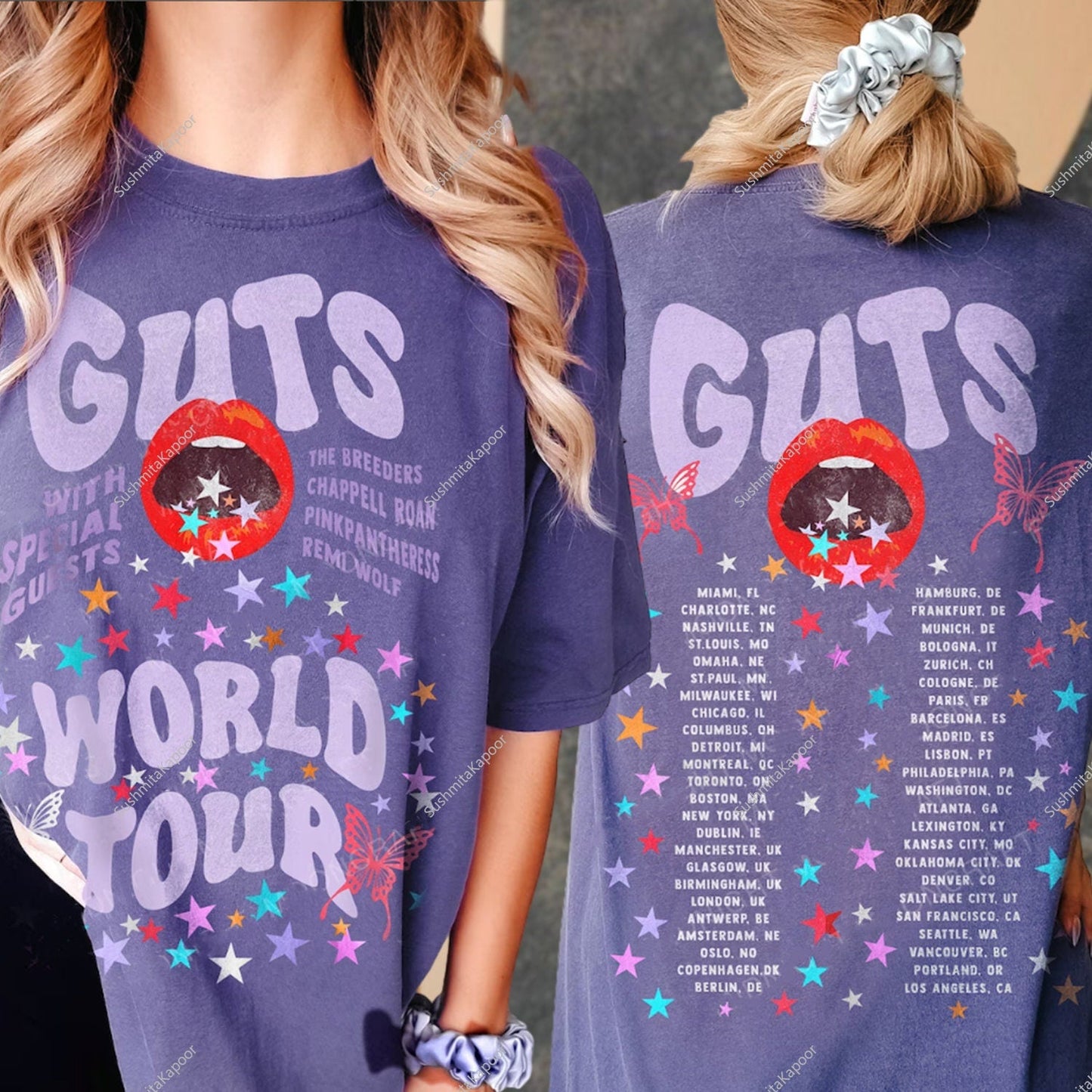 Olivia Rodrigo Guts full date tour 2024 shirt