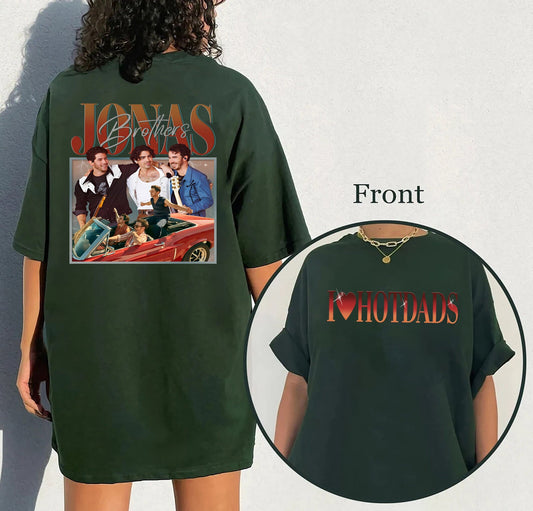 Duplexing - I Love Hotdads - Jonas Brothers Vintage T-Shirt, Jonas Five Albums One Night Tour Shirt, Jonas Brothers 2023 Tour Shirt