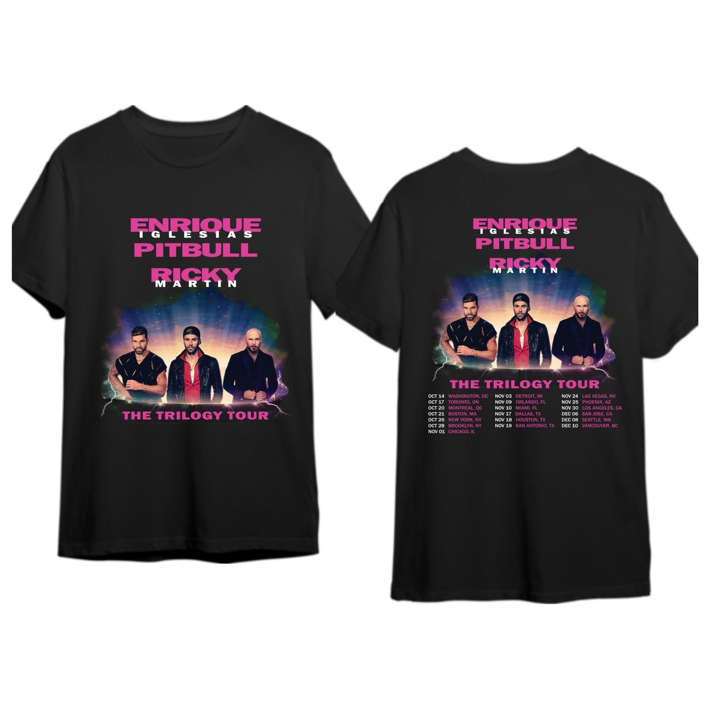 The Trilogy Tour Enrique Iglesias Pitbull Ricky Martin Shirt