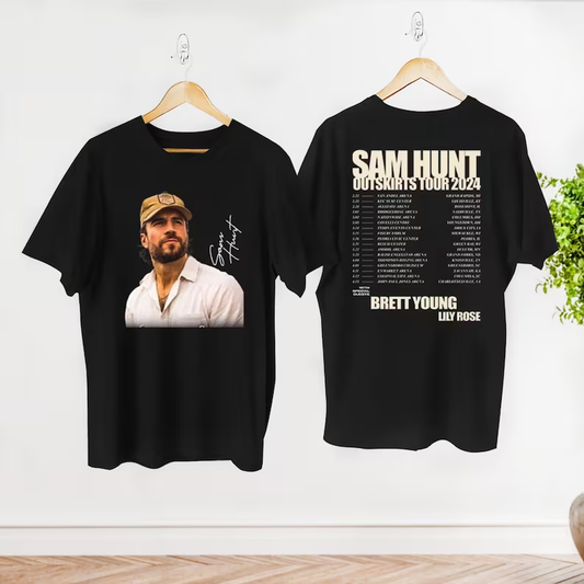 Sam Hunt Outskirts Tour 2024 Black T-Shirt