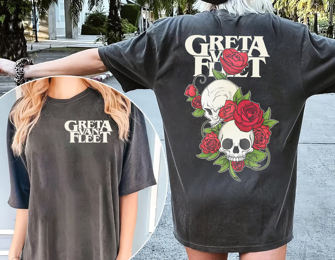 Greta van 2side world tour , rock band tour 2024 T Shirt