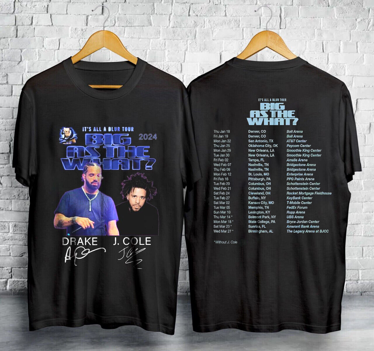 Drake and J Cole It's All Blur Tour 2024 T-Shirt Gift for Fans