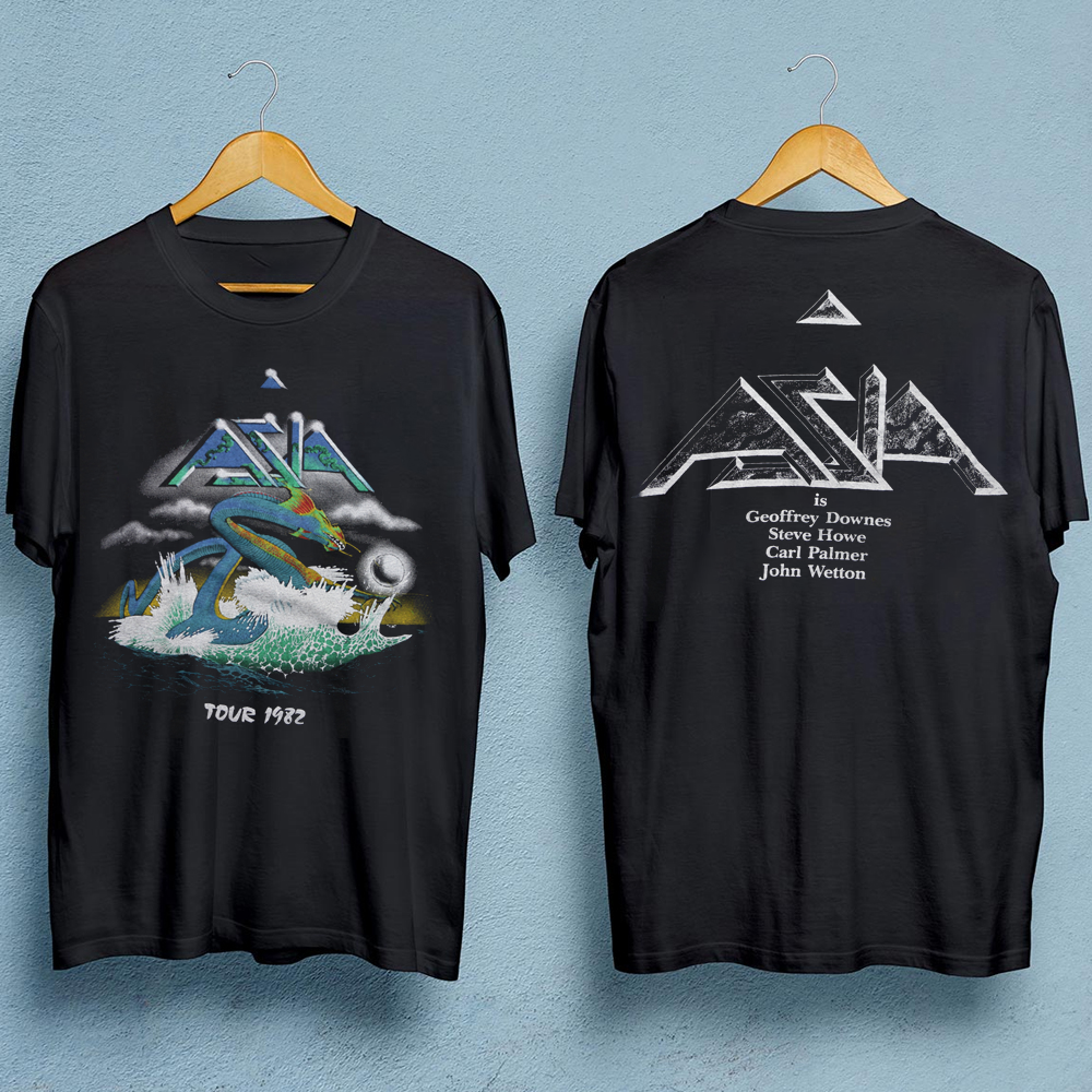 ASIA band Tour Men T-shirt Double-sided Black Unisex