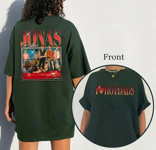 I Love Hotdads Shirt Jonas Brothers Vintage T-Shirt, Jonas Five Albums One Night Tour Shirt, Jonas Brothers 2023 Tour Shirt