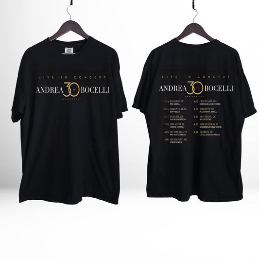Andrea Bocelli 2024 Tour Shirt, Andrea Bocelli 30th Anniversary Tour tshirt