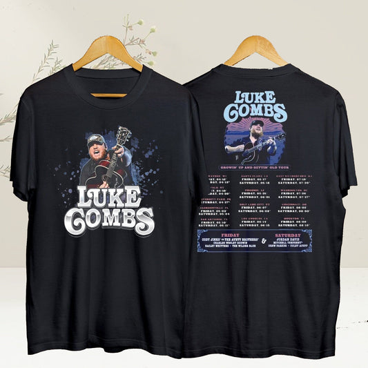 Lukee Comb Growing Up and Getting Old 2024 Tour Double Sided Shirt