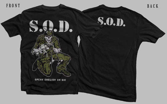SOD Stormtroopers of Death Shirt, Speak English or Die Shirt