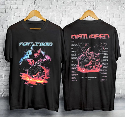 RARE!! Disturbed Music Band 2024 Tour Take Back Your Life T-Shirt