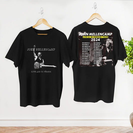 2024 John Mellencamp Live And In Person Tour T-shirt, John Mellencamp Vintage Shirt