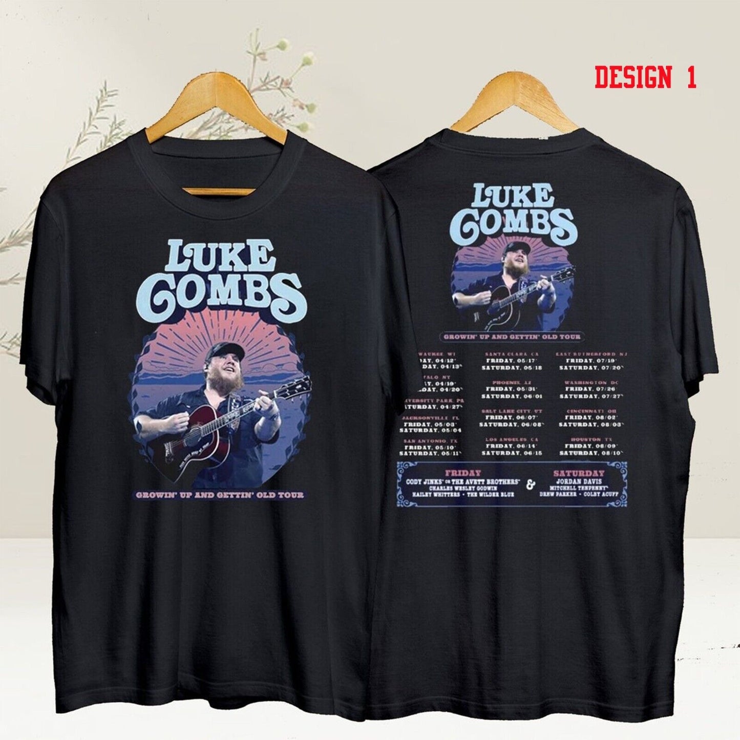 SALE - Lukee Comb Growing Up and Getting Old 2024 Tour T-Shirt