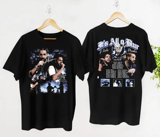 Drake J Cole It's All Blur Tour 2024 T-Shirt Double Sides