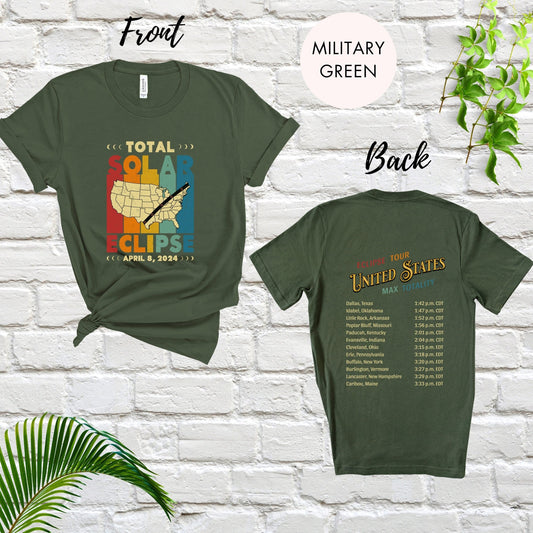 Total Eclipse 2024 Tshirt, Solar Eclipse Tour Shirt Unisex, 8 April 2024 Eclipse