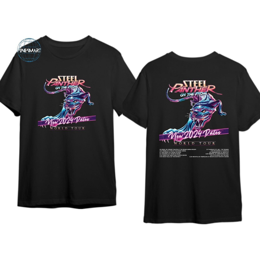 Steel Panther On the Prowl World Tour 2024 T-Shirt, Steel Panther Fan T-Shirt