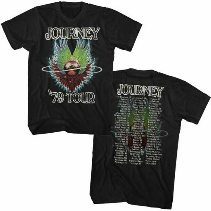 Journey Vintage Concert T-shirt - 1979 Tour Men's Unisex Black Fashion Shirt
