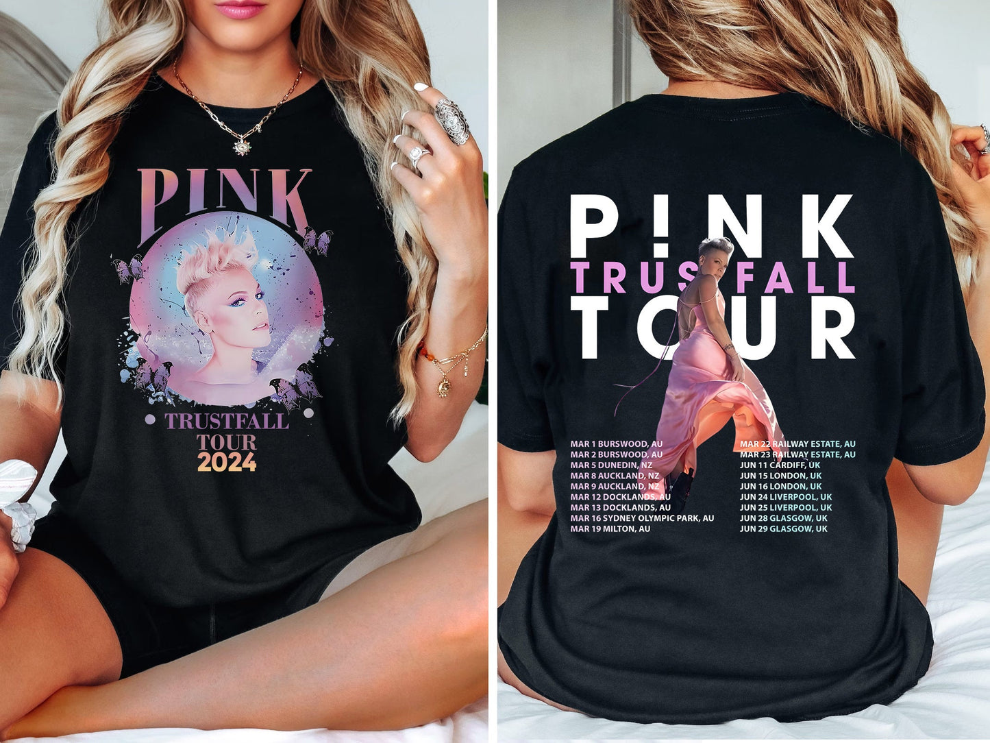 Pink Trustfall Tour 2024 Shirt,