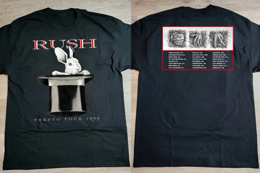 1990 Rush Rabit Presto North America Tour T-Shirt