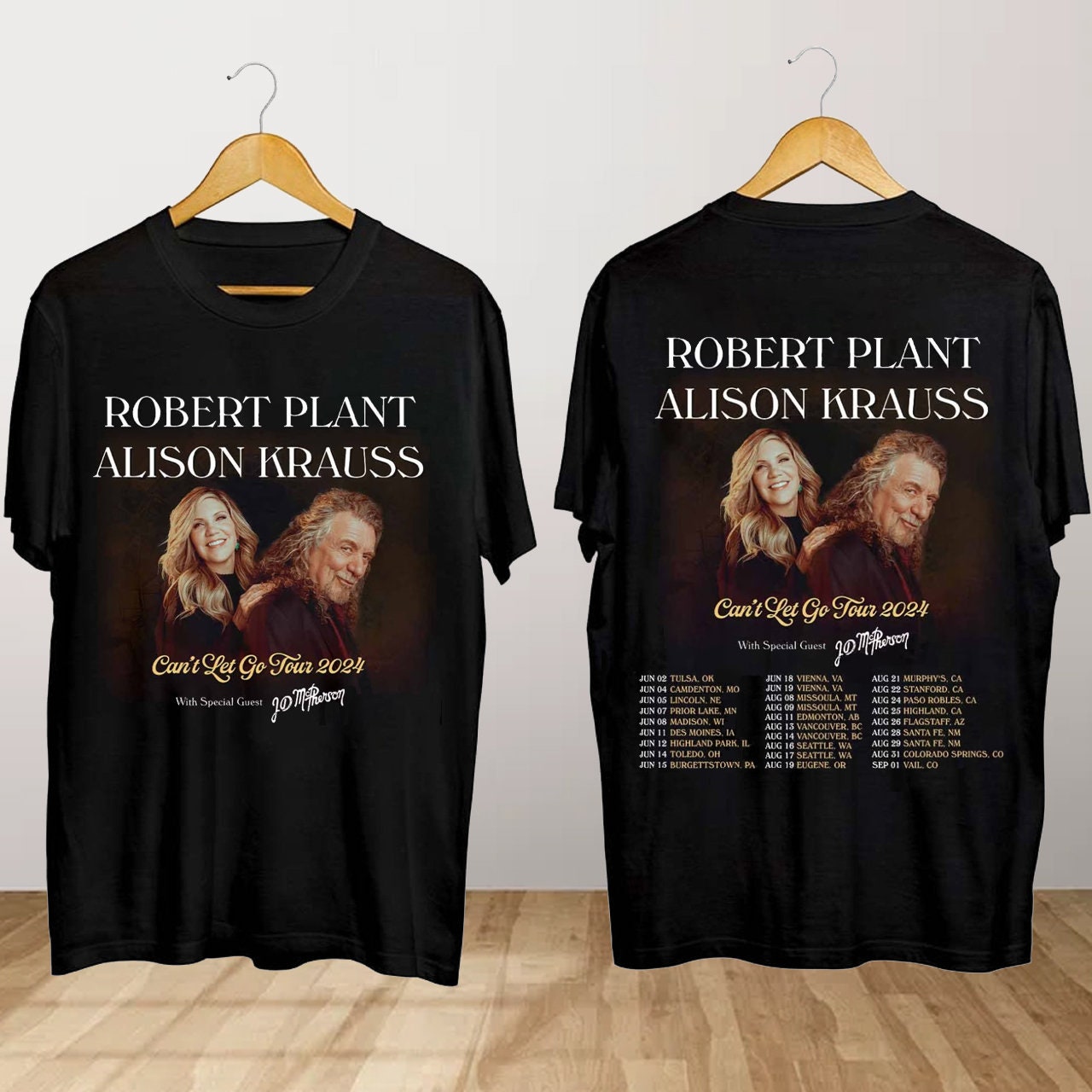 Robert Plant and Alison Krauss Can't Let Go 2024 Tour Shirt