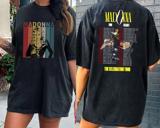 Madonna 90s Vintage Shirt, Madonna The Celebration 2024 Tour T-Shirt, Four Decades Tour