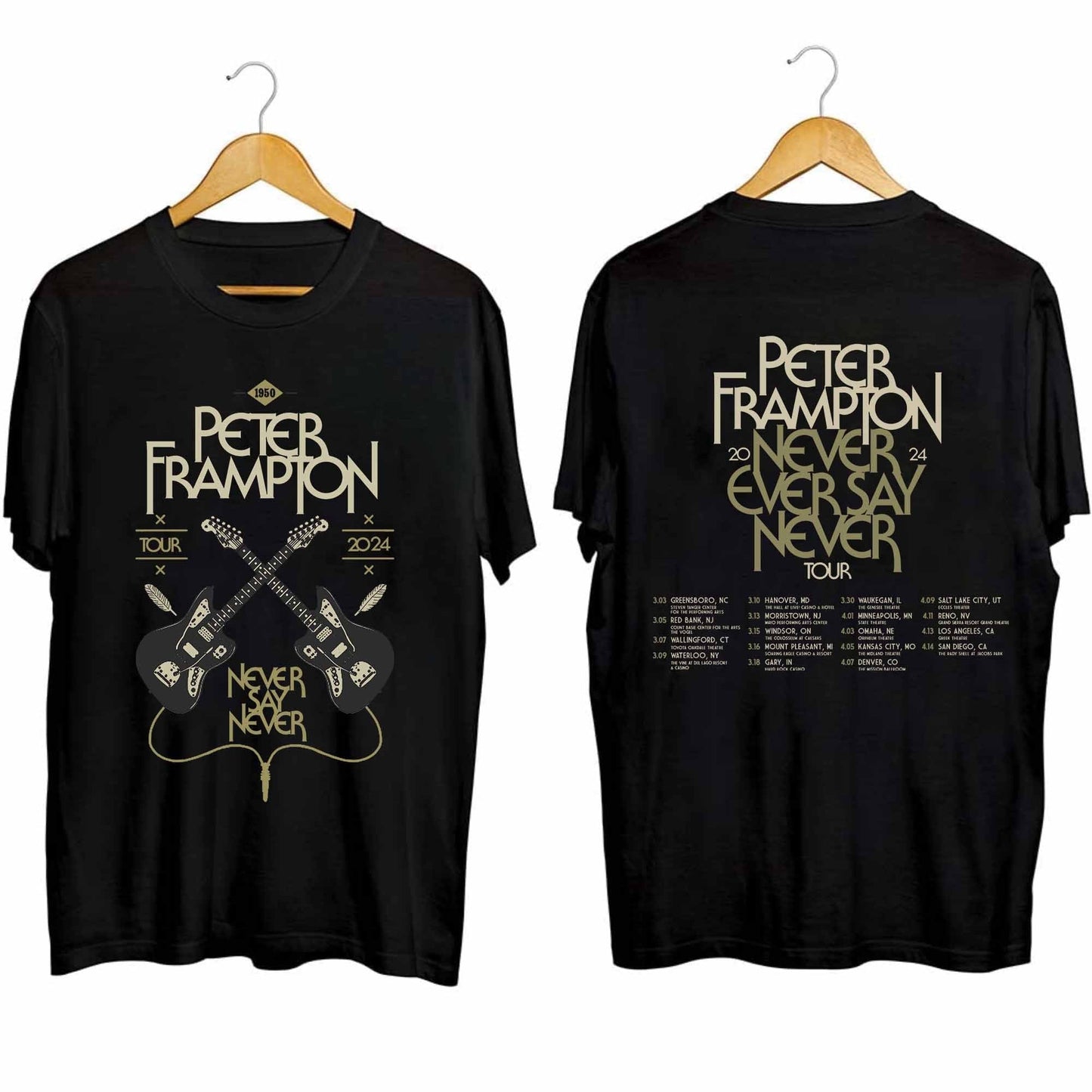 Peter Frampton 2024 Tour Never Say Never Tour Shirt
