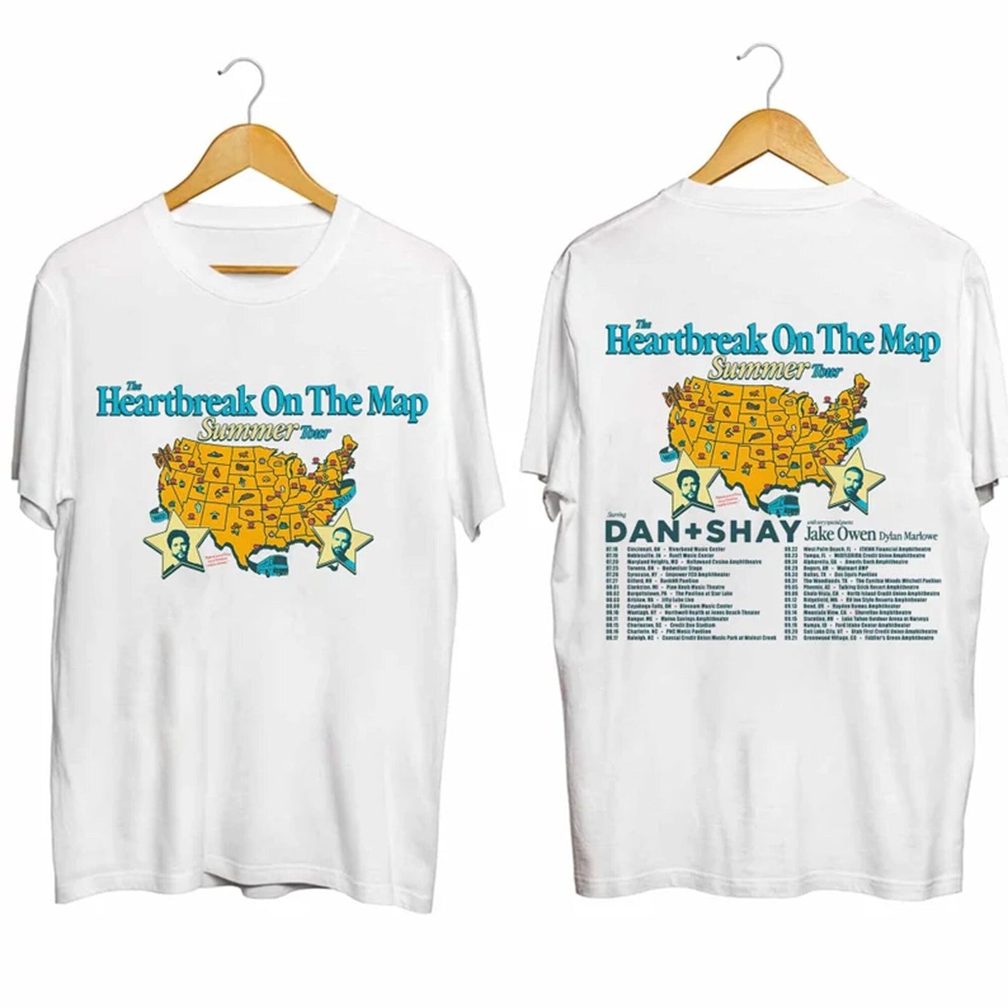 Dan And Shay Tour Heartbreak On The Map 2024 Shirt, Dan + Shay Band Shirt